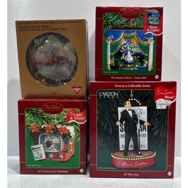 1950, I Love Lucy, Frank Sinatra, Sound of Music Carlton Card & Canadian Tire Ornaments