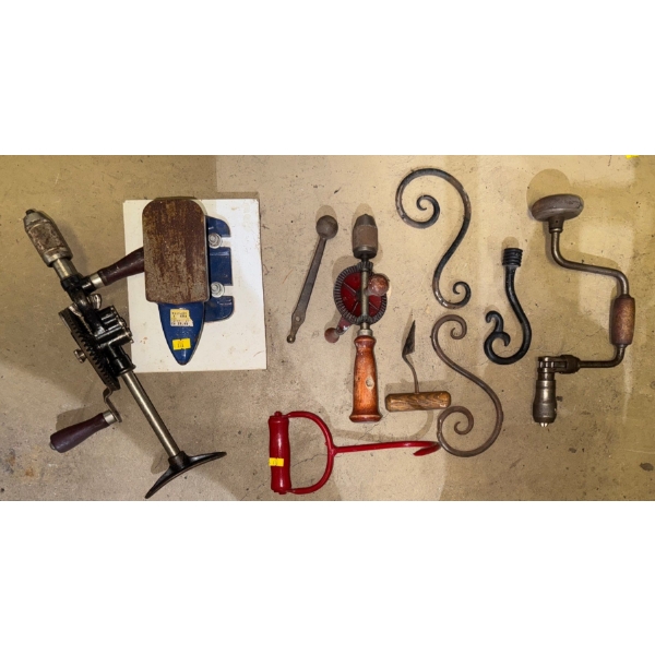 Antique Tools Accessories - Manual Drills Anvil & More 