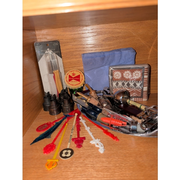 Bartender's Staples - Italian Pewter Liquor Spouts Wine Stopper Bottle Openers & more