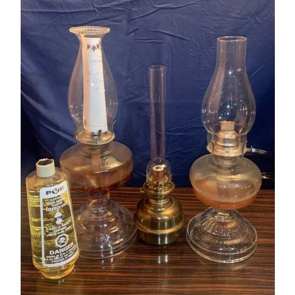 Hurricane Oil Lamp Trio w/ Fuel 16T	