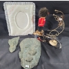 Image 1 : Decor: Satin Frame 9.5 x 12, Stone Faces- Largest: 6.5 X 9.5,  Vintage "Mountie" 10 T and More!