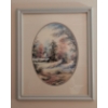 Image 1 : Vintage Syroco Oval Framed Art Print In Carved Wood Frame