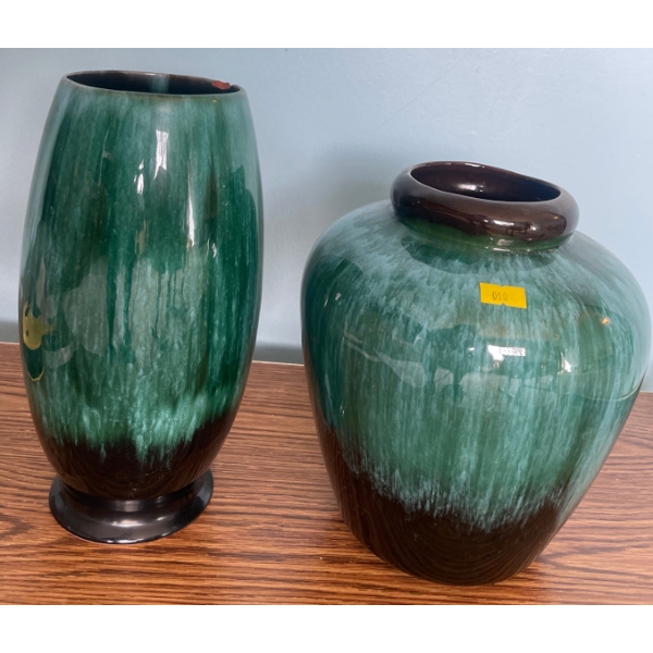 Vintage Two BMP Vases Taller Vase Has Chip 11 Inches High