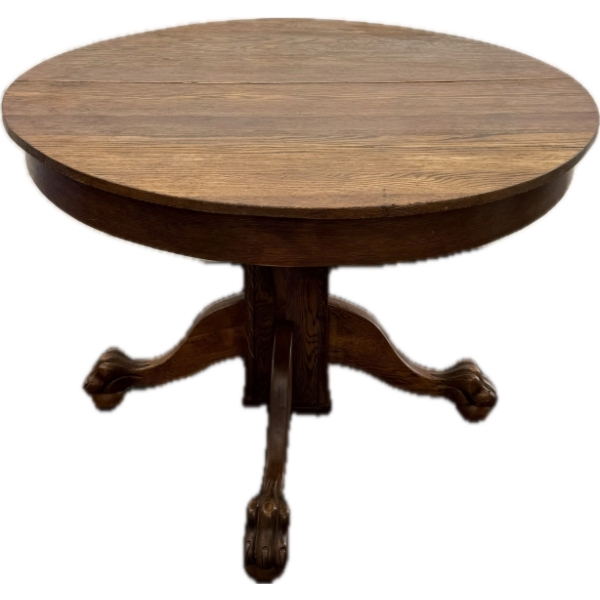 Antique Art Nouveau Wooden Table w/ Lovely Lion Detailing - 44W, 32T 
