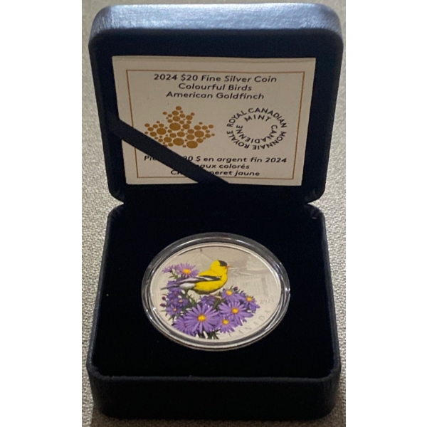 2024 $20 American Goldfinch Fine Silver Coin 31.39 Grams