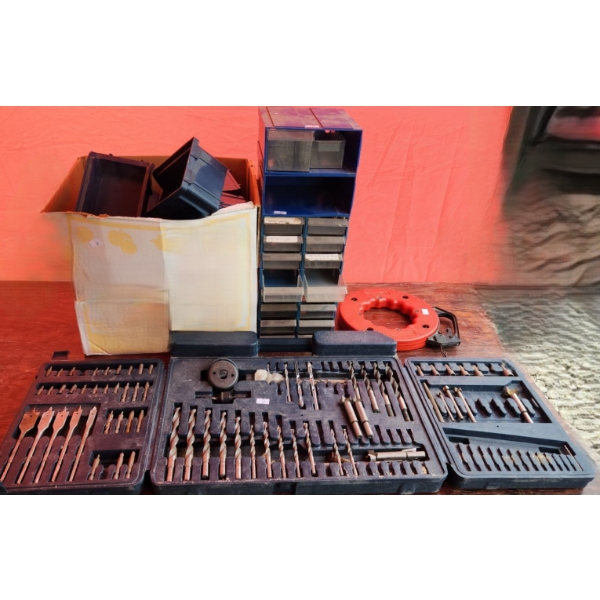 Drill Bits in Case (Not Complete Set), Hardware Storage 