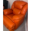 Image 3 : Genuine Leather Power Recliner 48T Well Loved - Autumn Orange 