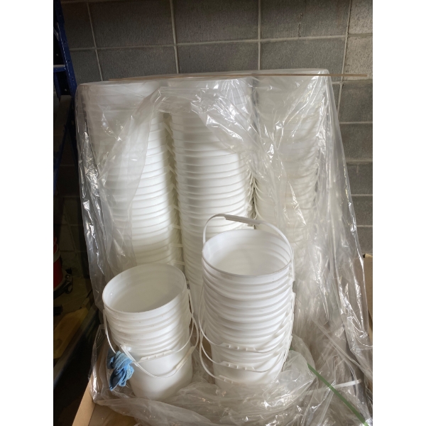 White Plastic Buckets with Handles