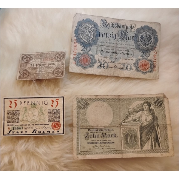 Assorted German Currency & Food Stamp Vouchers
