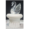 Image 2 : Swarovski Crystal 1995 Swan On White Pedestal (2.5"T & 2"L)