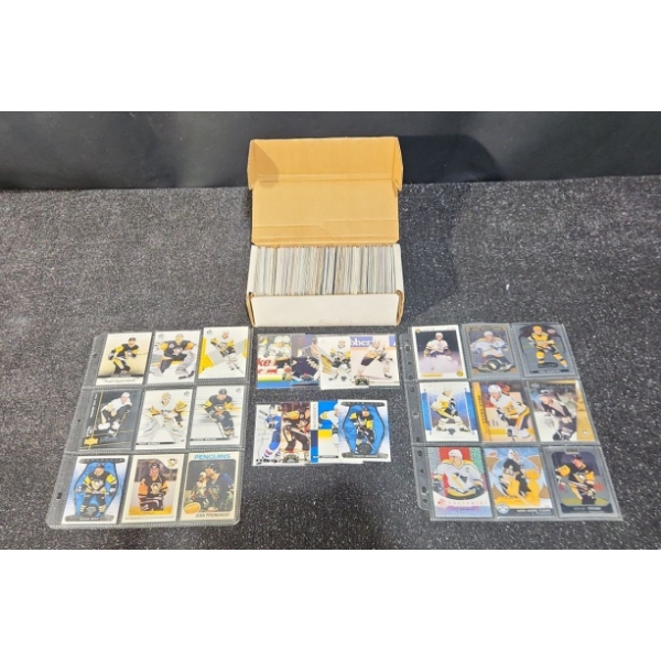 1 Box Of Pittsburgh Penguins 1970's-2026 Era Hockey Cards With 2 Sleeves		