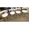 Image 1 : Set of 4 Metal and Cream Cloth Rotating Bar Stools - 21W, 20D, 37T