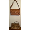 Image 1 : 1970s Genuine Python Leather Clutch w/ Hand Tooled Genuine Leather Embossed Handbag