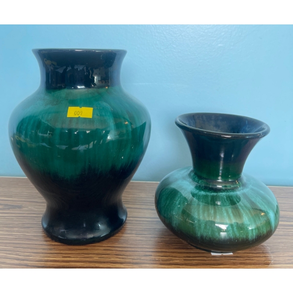 Two Collectible BMP Pottery Nine Inches Tall