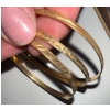 Image 4 : Stamped 10K Yellow Gold Bangle w/ Diamond Cut Design(x3) 2.75D