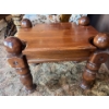 Image 3 : Retro 1980's Sold Wood coffee Table L 59 H17 W 2  & 2 End Tables W19 X 26 With Spindle Corner Posts 