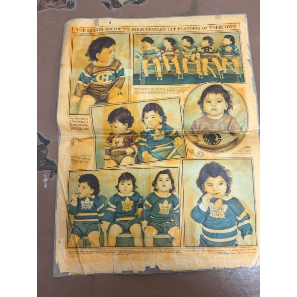 Vintage Newspaper Page Featuring Lou Marsh Memorial and 1930s Advertisements