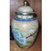 Image 4 : Hand Painted Enamel Vase & Urn.  Vase 8 1/2 h