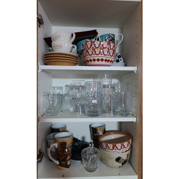 Assorted Kitchenware Including Bowls, Mugs, Glasses and More!