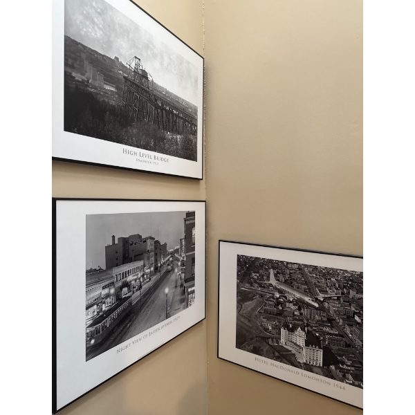 Three Framed Historical Black-and-White Edmonton Prints