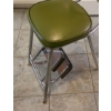 Image 3 : Vintage Green Vinyl Chair/ Step Stool 14 W, 16 D, 38.5 T w/ Step Closed