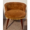 Image 2 : Mid Century Decor - Velour Pom Pom Chair 22T w/ Side Table Large Blanket Basket & More 