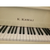 Image 2 : K Kawai White Baby Grand Piano 59 W, 62 D, 50 T and Bench 33 W, 16 D, 21 T  w/ Music Books