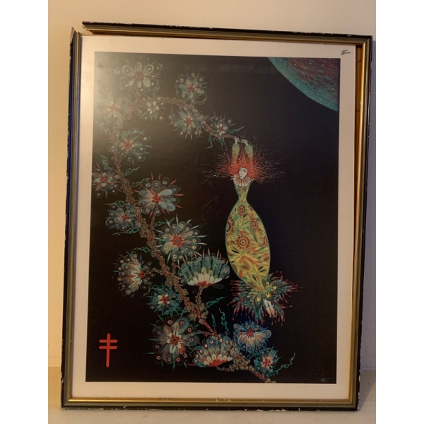 Unusual Dark Arts Piece 18x23 Artist Unknown