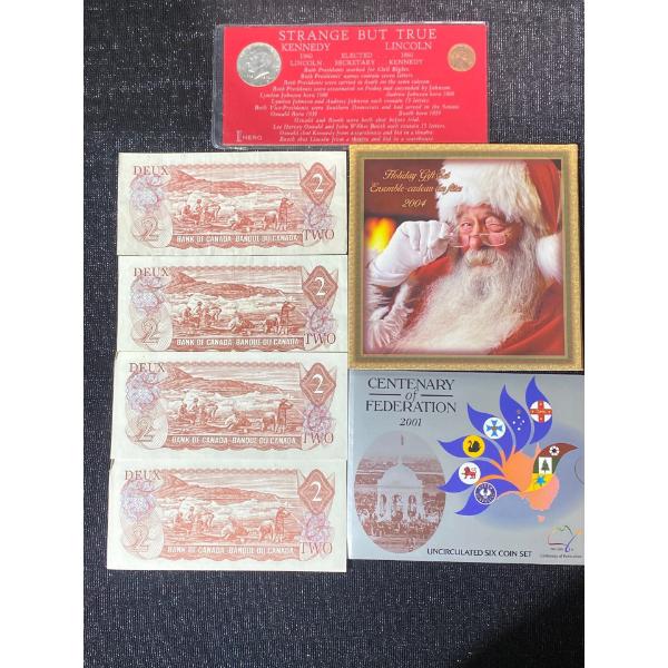 Collection of Coin Sets and Canadian $2 Bills