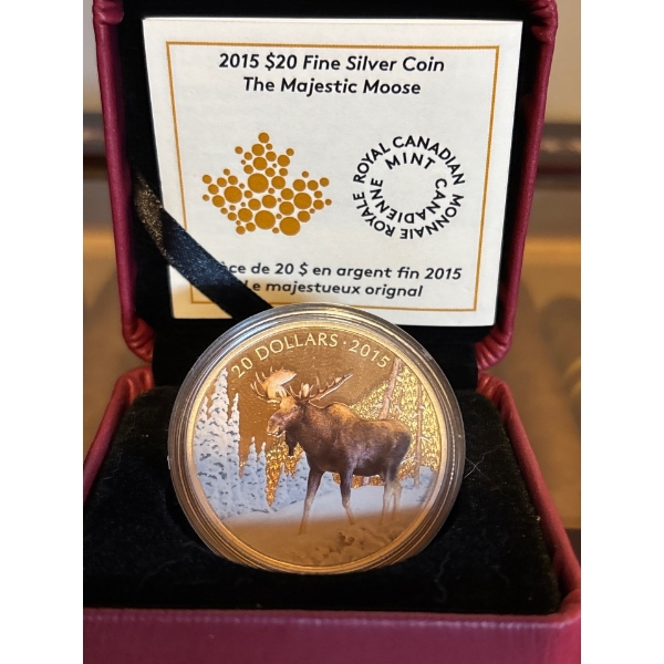 2015 $20 The Majestic Moose - Pure Silver Coin