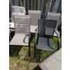 Image 3 : Lovley Set of 11 Chairs, Glass and Metal Outdoor Table, and Outdoor Stools (6) 