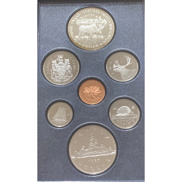 1985 Canadian Proof Set- Moose 50% Silver Dollar 23.33 grams