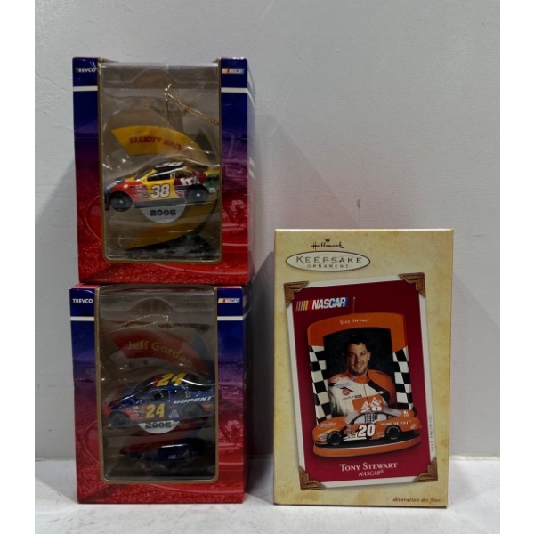 Nascar-  Tony Stewart Hallmark Ornament, Elliott Sadler, Jeff Gordon Nascar Ornaments