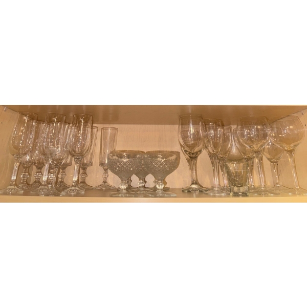 Collection Of Vintage Crystal Stemware - Champagne Flutes & Goblets