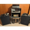 Image 1 : Vintage Realistic Audio System with Amplifier, Speakers, Mixer, Turntable, Mics, and Accessories