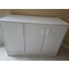 Image 1 : Assorted White MDF Furniture incl Pair of Cabinets 23 w, 33 h, 15 d, Cupboard 48 w, 35 h, 20 d