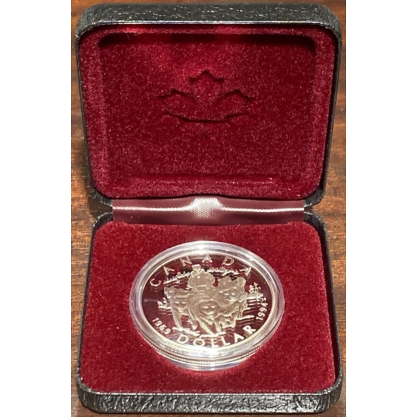 1994 RCMP Dog Patrol Team Proof Silver Coin 92.5% Silver 25.175 Grams