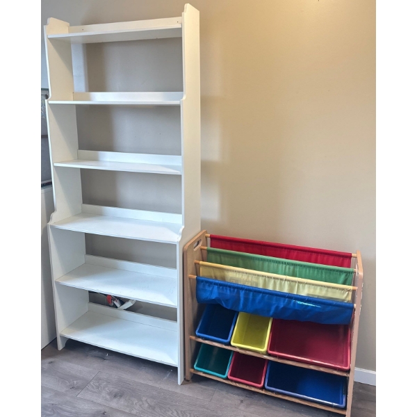 Tall Single Five Shelf Book Shelf & Toddlers Toy Storage Shelf -29x16x80"tall