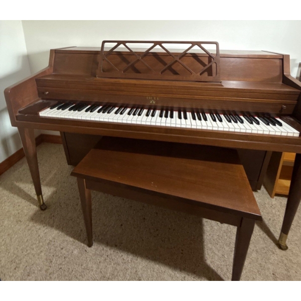 Bell Piano w/ Bench Full of Music (Hinge on Bench Needs Repair) - 58W, 24D, 39T 
