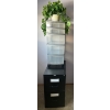 Image 1 : Black Medium Sized Filing Cabinet with Plastic Storage Dresser on Wheels