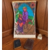 Image 1 : Religious Art Print with Accessories, Including Two Leather-Bound Books