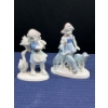 Image 1 : Gerold Porcelain, Girl with Geese and Sheep both 6.5H, Made in West-Germany