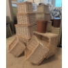 Image 2 : Nesting Wicker Baskets with Leather-Look Storage Canister