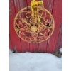 Image 3 : Antique Yard Art - Farm House Dinner Bell - XL Cable Spool Reporpused 