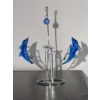 Image 3 : Decorative Dolphin Figurines, Clock, and Tray