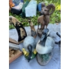 Image 2 : Collection of ceramic ducks, Bird house, decorative tools holder 2 would carved eagle H 12” H9”