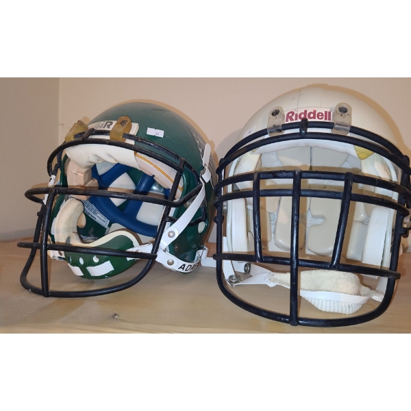 Vintage Football Helmets Including: Saskatchewan Roughriders- Adams and Riddell Helmet 