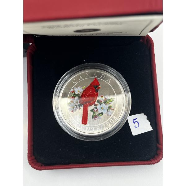 2008 25-cent Birds of Canada - Northern Cardinal