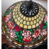 Image 2 : Stunning Vintage Tiffany Style Table Lamp 29T Stained Glass 2 Pull Chords Metal Structure 