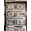 Image 4 : Collection Of 9 US Bank Notes  3  X 2$ Bank notes with cancellation stamps on them & 1$ 1981/1976
19